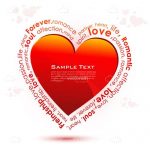Red Heart with Romance Themed Sample Text